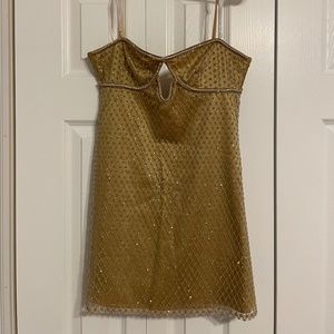 For Love and Lemons Gold Slip Dress
